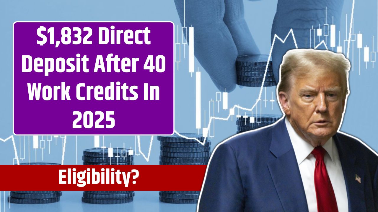 $1,832 Direct Deposit After 40 Work Credits In 2025